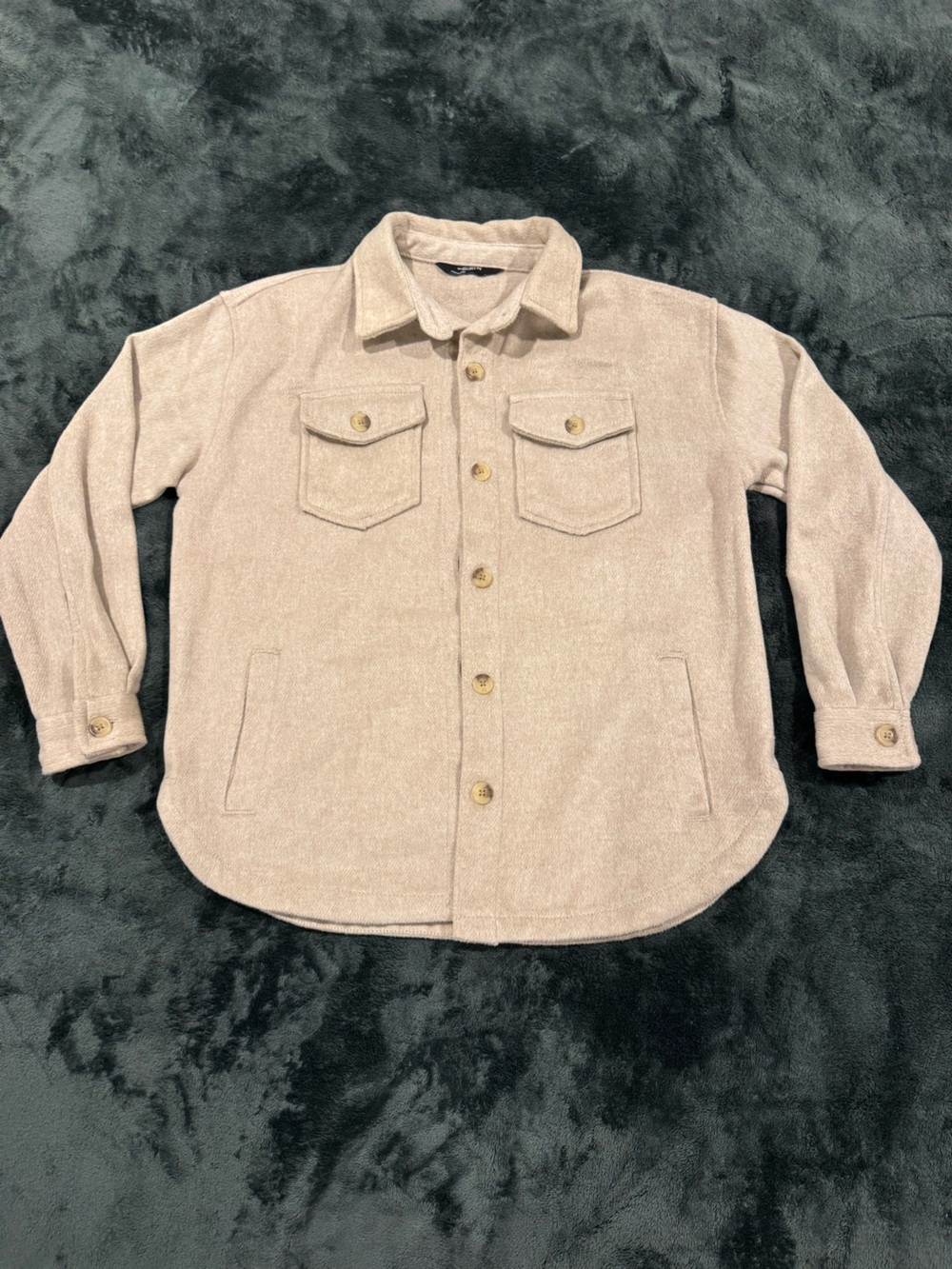 Women’s Cream Button-Front Knit Shacket Cardigan
